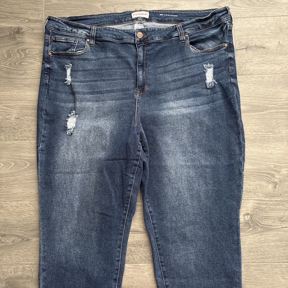 Molly & Isadora Girlfriend High Rise Jeans Womens Plus size 26W Distressed - Picture 4 of 13
